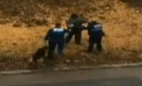 Policeman attacks motorist: video