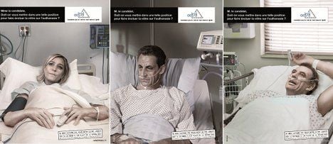 Campaign puts Sarkozy on his deathbed