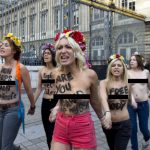 One of the most active nude groups is Femen, female feminists who often protest topless. They regularly protest in their birthday suits, and even protested topless against France's anti-nudity laws in October.