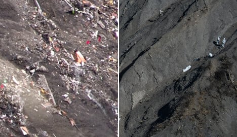 Then and now: The site of the Alps plane crash