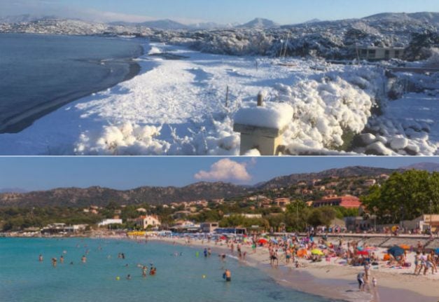 In Pictures: Corsica’s beaches covered in blanket of snow