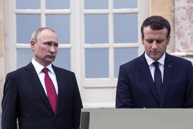 Macron in Russia for high-stakes talks with Putin
