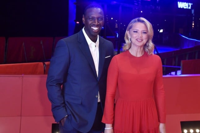 Omar Sy and Virginie Efira at the Berlin premier of Police (Night Shift)