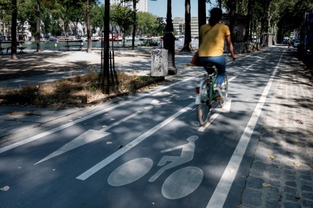Cycle lanes in Paris