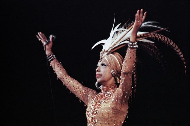 French-American dancer Josephine Baker performs at Versailles. 