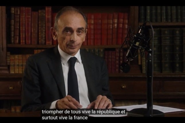 Far right TV pundit Eric Zemmour announces his presidential bid in a YouTube video