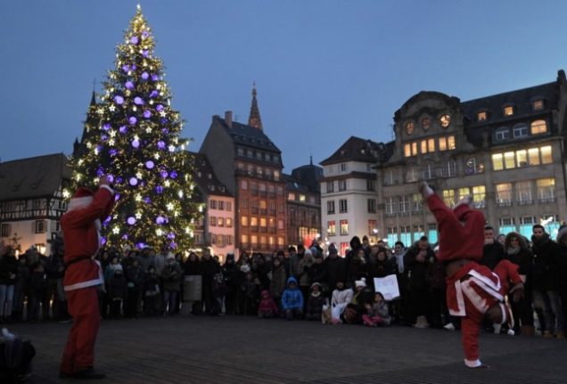 Santa at Strasbourg Christmas market