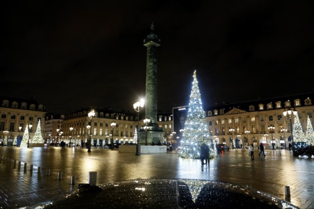 Christmas lights illuminate the French capital. 